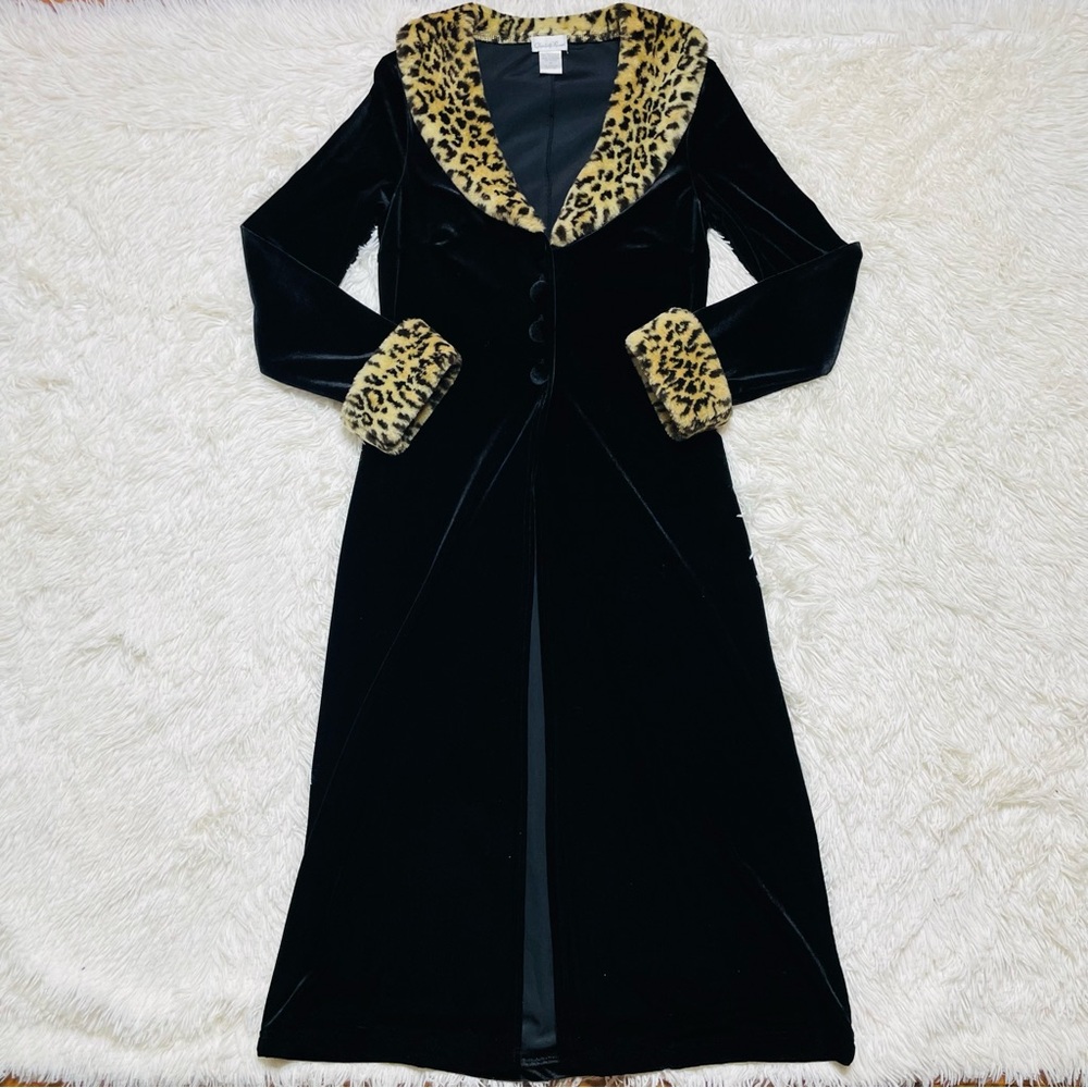 Y2K Charlotte Russe Faux Fur Trim Velvet Jacket Duster - Picture 10 of 10